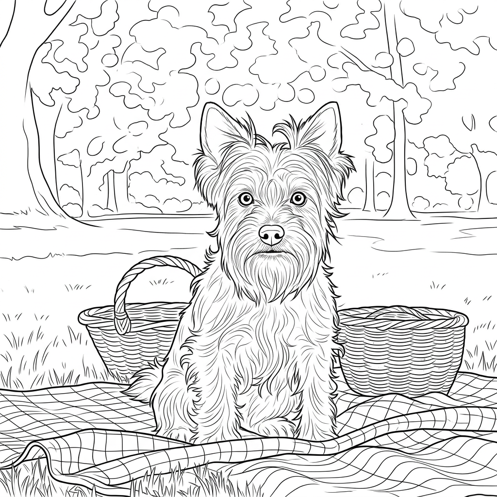 Pip at the park — printable coloring page