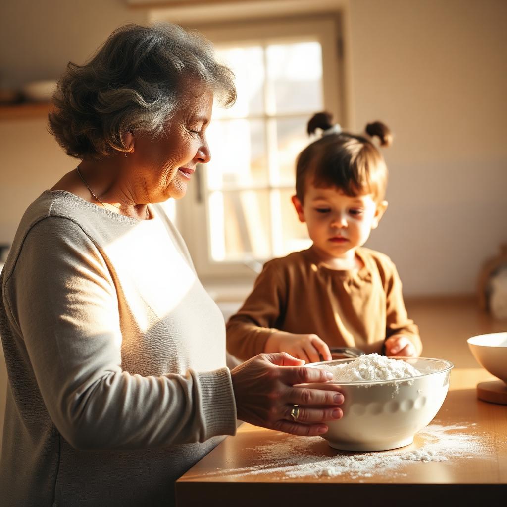 Baking day with Nana — original photograph